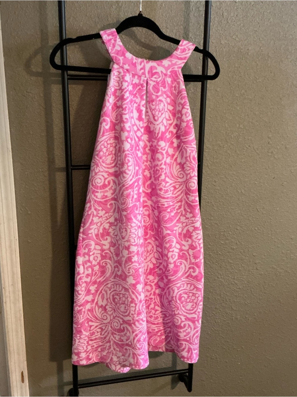 Vince Camuto Hot Pink and White Paisley Halter Dress